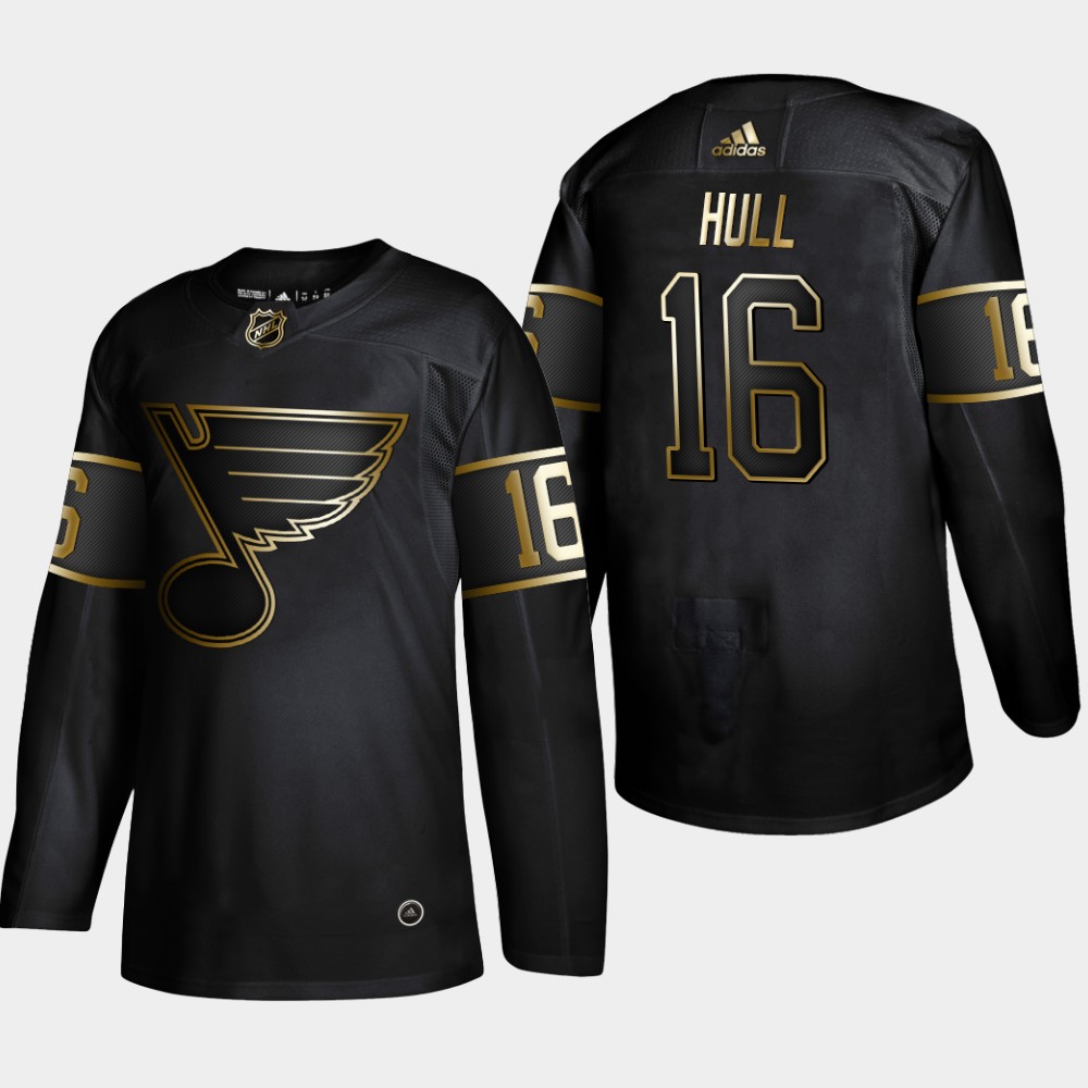 Blues 16 Brett Hull Black Gold Adidas Jersey Blues 16 Brett Hull Black Gold Adidas Jersey