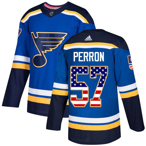 Adidas Blues #57 David Perron Blue Home Authentic USA Flag Stitched NHL Jersey Adidas Blues #57 David Perron Blue Home Authentic USA Flag Stitched NHL Jersey