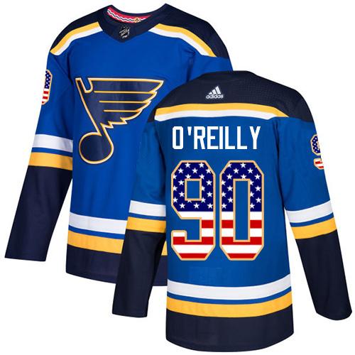 Adidas Blues #90 Ryan O'Reilly Blue Home Authentic USA Flag Stitched NHL Jersey Adidas Blues #90 Ryan O'Reilly Blue Home Authentic USA Flag Stitched NHL Jersey