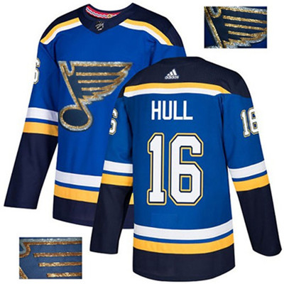 Adidas Blues #16 Brett Hull Blue Home Authentic Fashion Gold Stitched NHL Jersey Adidas Blues #16 Brett Hull Blue Home Authentic Fashion Gold Stitched NHL Jersey