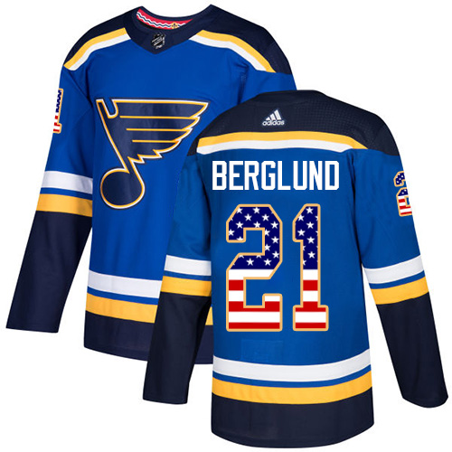 Adidas Blues #21 Patrik Berglund Blue Home Authentic USA Flag Stitched NHL Jersey Adidas Blues #21 Patrik Berglund Blue Home Authentic USA Flag Stitched NHL Jersey