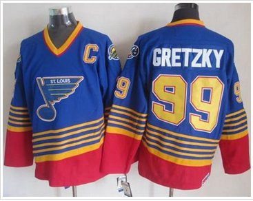St Louis Blues #99 Wayne Gretzky Light Blue & Red CCM Throwback Stitched NHL jersey St Louis Blues #99 Wayne Gretzky Light Blue & Red CCM Throwback Stitched NHL jersey