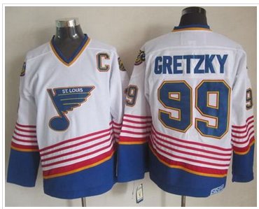 St Louis Blues #99 Wayne Gretzky White CCM Throwback Stitched NHL Jersey St Louis Blues #99 Wayne Gretzky White CCM Throwback Stitched NHL Jersey