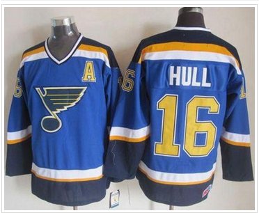St Louis Blues #16 Brett Hull Light Blue CCM Throwback Stitched NHL Jersey