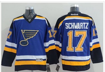 St Louis Blues #17 Jaden Schwartz Light Blue Home Stitched NHL Jersey