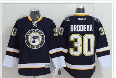 St.Louis Blues #30 Martin Brodeur Navy Blue Third Stitched NHL Jersey