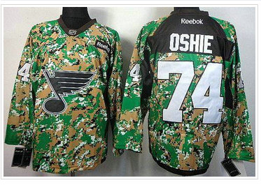 St.Louis Blues #74 T.J Oshie Camo Veterans Day Practice NHL Jersey
