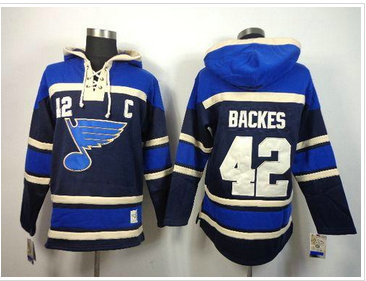 St. Louis Blues #42 David Backes Navy Blue Sawyer Hooded Sweatshirt Stitched NHL Jersey St. Louis Blues #42 David Backes Navy Blue Sawyer Hooded Sweatshirt Stitched NHL Jersey