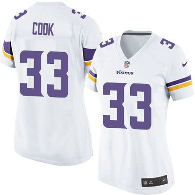 Nike Vikings #33 Dalvin Cook White Women's Stitched NFL Elite Jersey