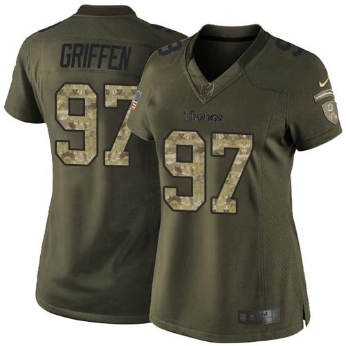 Nike Vikings #97 Everson Griffen Green Women's Stitched NFL Limited Salute to Service Jersey