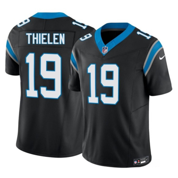 Youth Carolina Panthers #19 Adam Thielen Black Vapor Untouchable Stitched Football Jersey
