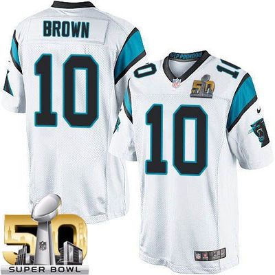 Nike Panthers #10 Corey Brown White Super Bowl 50 Youth Stitched NFL Elite Jersey