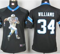 Nike Youth Carolina Panthers #34 Williams Black Portrait Fashion Game Jerseys