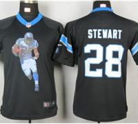 Nike Youth Carolina Panthers #28 Stewart Black Portrait Fashion Game Jerseys