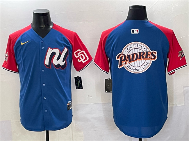 Men's National League San Diego Padres Team Big Logo Blue Red Alternate 2025 All-Star Edition Limited Stitched Baseball Jersey Men's National League San Diego Padres Team Big Logo Blue Red Alternate 2025 All-Star Edition Limited Stitched Baseball Jersey