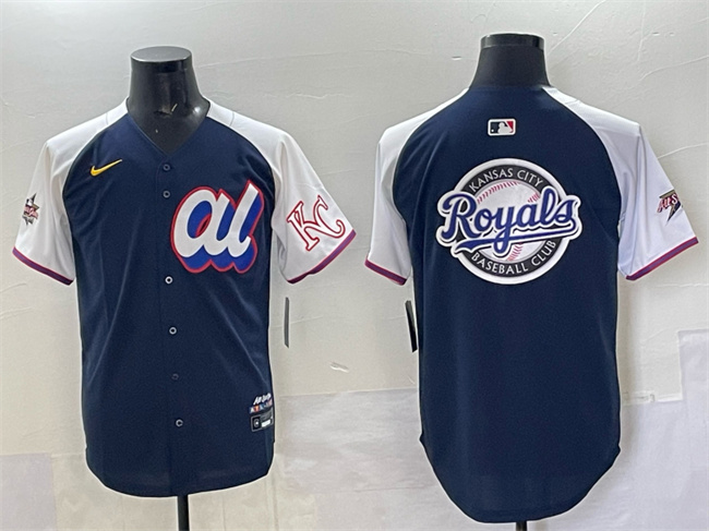 Men's American League Kansas City Royals Team Big Logo Navy Alternate 2025 All-Star Edition Limited Stitched Baseball Jersey Men's American League Kansas City Royals Team Big Logo Navy Alternate 2025 All-Star Edition Limited Stitched Baseball Jersey