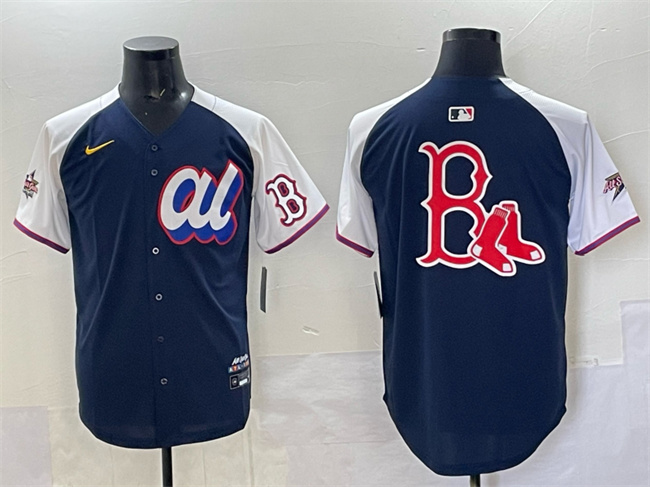Men's American League Boston Red Sox Team Big Logo Navy Alternate 2025 All-Star Edition Limited Stitched Baseball Jersey Men's American League Boston Red Sox Team Big Logo Navy Alternate 2025 All-Star Edition Limited Stitched Baseball Jersey