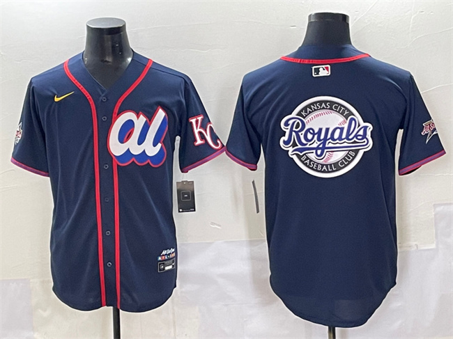 Men's American League Kansas City Royals Team Big Logo Navy 2025 All-Star Edition Limited Stitched Baseball Jersey Men's American League Kansas City Royals Team Big Logo Navy 2025 All-Star Edition Limited Stitched Baseball Jersey