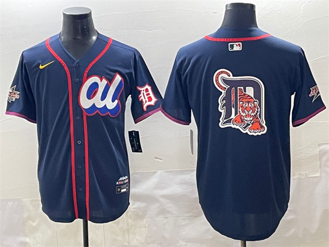 Men's American League Detroit Tigers Team Big Logo Navy 2025 All-Star Edition Limited Stitched Baseball Jersey Men's American League Detroit Tigers Team Big Logo Navy 2025 All-Star Edition Limited Stitched Baseball Jersey
