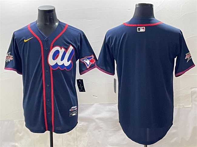 Men's American League Toronto Blue Jays Blank Navy 2025 All-Star Edition Limited Stitched Baseball Jersey Men's American League Toronto Blue Jays Blank Navy 2025 All-Star Edition Limited Stitched Baseball Jersey