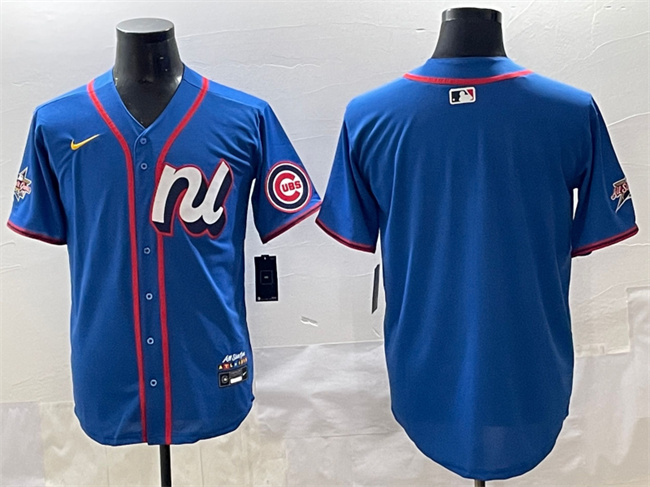 Men's National League Chicago Cubs Blank Blue 2025 All-Star Edition Limited Stitched Baseball Jersey Men's National League Chicago Cubs Blank Blue 2025 All-Star Edition Limited Stitched Baseball Jersey