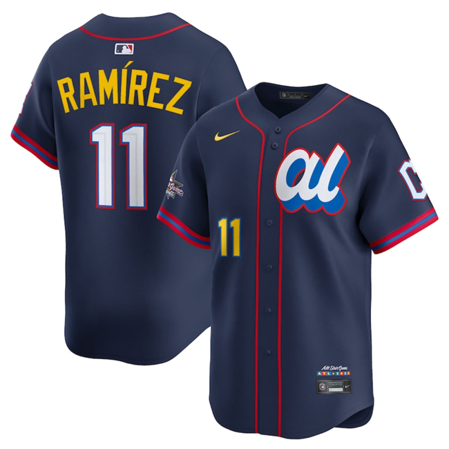 Men's American League #11 José Ramírez Navy 2025 All-Star Edition Limited Stitched Baseball Jersey Men's American League #11 José Ramírez Navy 2025 All-Star Edition Limited Stitched Baseball Jersey