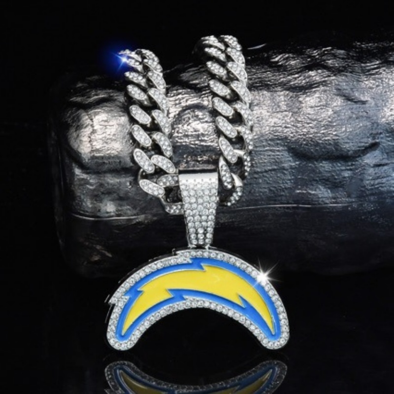 Chargers Pendant and Necklace Silver