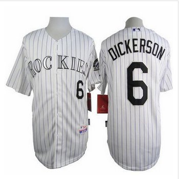 Colorado Rockies #6 Corey Dickerson White Cool Base Stitched Baseball Jersey