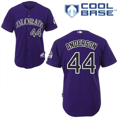 Colorado Rockies #44Tyler Anderson Authentic Personalized Alternate Purple Jersey