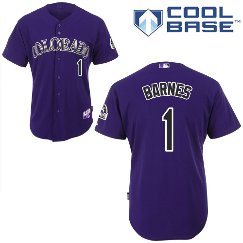 Colorado Rockies #1Brandon Barnes Authentic Personalized Alternate Purple Jersey