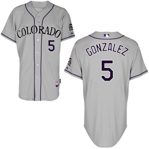 Colorado Rockies #5Carlos Gonzalez Authentic Personalized Road Gray Jersey