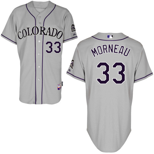 Colorado Rockies #33Justin Morneau Authentic Personalized Road Gray Jersey