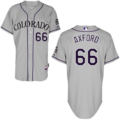 Colorado Rockies #66 John Axford Authentic Personalized Road Gray Jersey