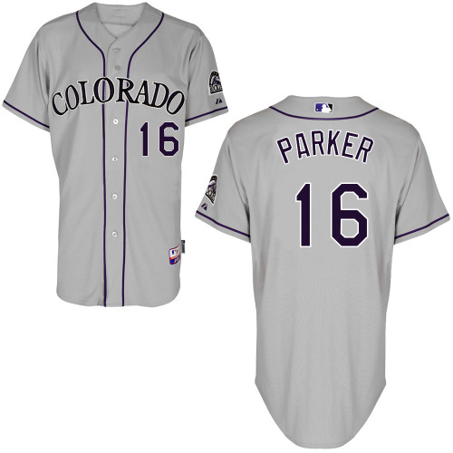 Colorado Rockies #16Kyle Parker Authentic Personalized Road Gray Jersey