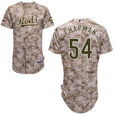 Cincinnati Reds #54 Chapman Authentic Personalized Alternate Camo Jersey