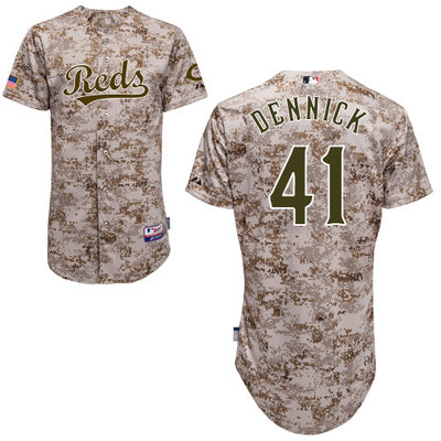 Cincinnati Reds #41 Dennick Authentic Personalized Alternate Camo Jersey