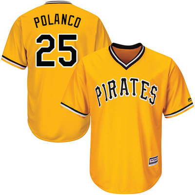 Pirates #25 Gregory Polanco Gold Cool Base Stitched Youth MLB Jersey Pirates #25 Gregory Polanco Gold Cool Base Stitched Youth MLB Jersey
