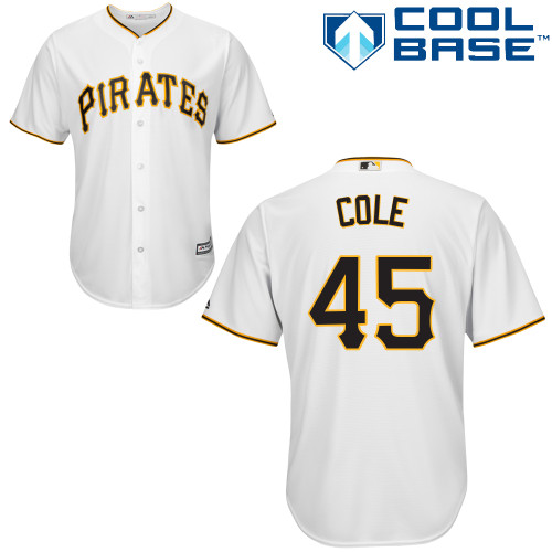 Pirates #45 Gerrit Cole White Cool Base Stitched Youth MLB Jersey Pirates #45 Gerrit Cole White Cool Base Stitched Youth MLB Jersey