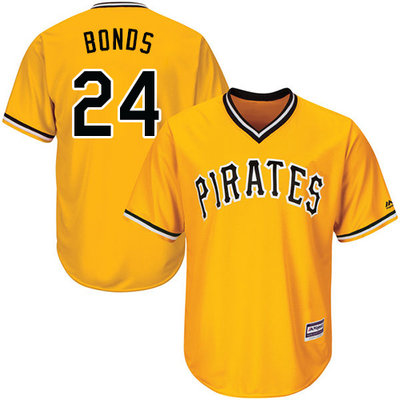 Pirates #24 Barry Bonds Gold Cool Base Stitched Youth MLB Jersey Pirates #24 Barry Bonds Gold Cool Base Stitched Youth MLB Jersey