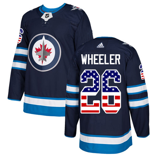 Adidas Jets #26 Blake Wheeler Navy Blue Home Authentic USA Flag Stitched NHL Jersey Adidas Jets #26 Blake Wheeler Navy Blue Home Authentic USA Flag Stitched NHL Jersey