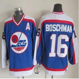 Winnipeg-Jets #16 Laurie Boschman Blue White CCM Throwback Stitched NHL Jersey Winnipeg-Jets #16 Laurie Boschman Blue White CCM Throwback Stitched NHL Jersey