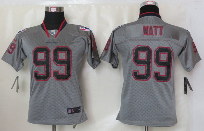 Youth NEW Houston Texans #99 J.J. Watt Lights Out Grey Elite Jerseys