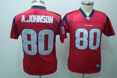 Houston Texans #80 A.Johnson Red Youth Jerseys
