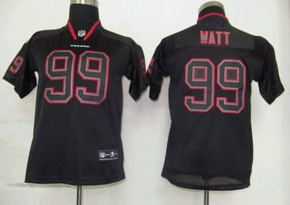 YOUTH Houston Texans 99 Watt Lights Out BLACK Jerseys