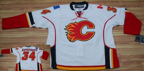 Calgary Flames #34 Miikka Kiprusoff White Jersey
