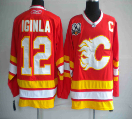 Calgary Flames 12 Jarome Iginla red 30th jerseys