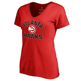 Women's Atlanta Hawks Red Overtime Slim Fit T-Shirt