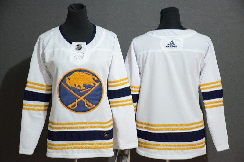 Women Sabres Black White Women 50th Anniversary Adidas Jersey