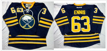 Buffalo Sabres #63 Tyler Ennis Navy Blue Home Stitched NHL Jersey