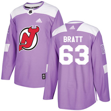 Adidas Devils #63 Jesper Bratt Purple Authentic Fights Cancer Stitched NHL Jersey Adidas Devils #63 Jesper Bratt Purple Authentic Fights Cancer Stitched NHL Jersey